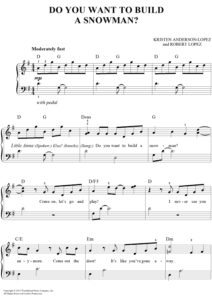 do you want to build a snowman sheet music from frozen