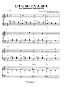 let's go fly a kite sheet music from Mary Poppins 